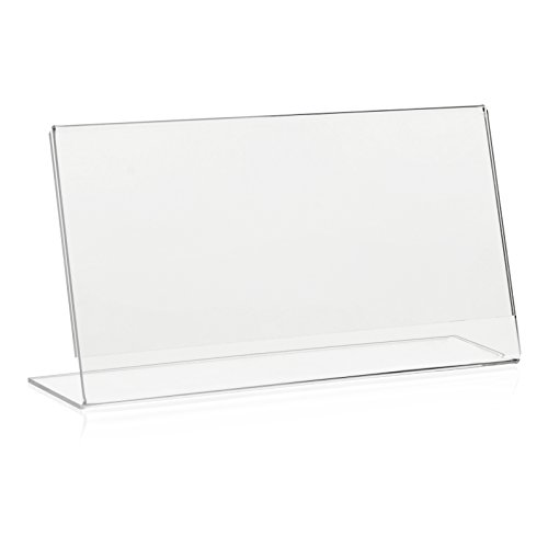 5 Stück VITAdisplays DIN Lang (DL) Werbeaufsteller, L-Ständer im Querformat, Tischaufsteller als L-Aufsteller transparent aus original PLEXIGLAS von VITAdisplays