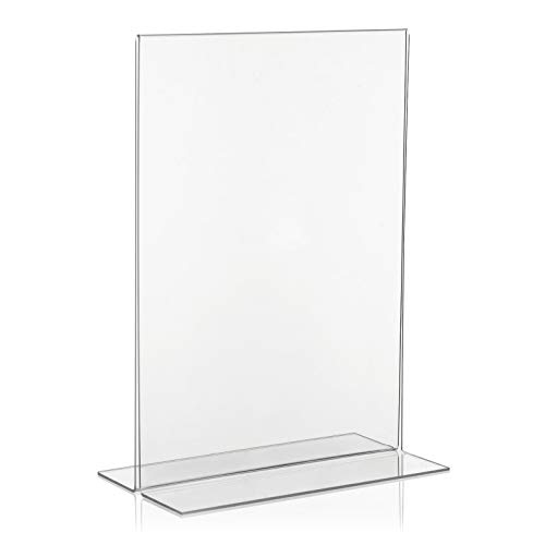 VITAdisplays® T-Werbeaufsteller/T-Ständer/Tischaufsteller/Acryl-Aufsteller, DIN A4 (21×29,7cm), Transparent (NE-380) von VITAdisplays