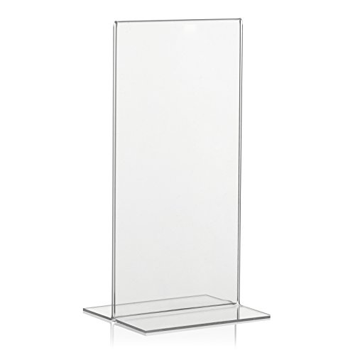 VITAdisplays® Werbeaufsteller T-Aufsteller/T-Ständer, DIN lang, DL Transparent aus original PLEXIGLAS® von VITAdisplays