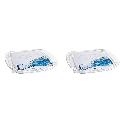 VITAdisplays® Zahlteller/Cash-Tray „ECONOMY“, transparent, individualisierbar durch Papiereinleger (PX-023) (Packung mit 2) von VITAdisplays