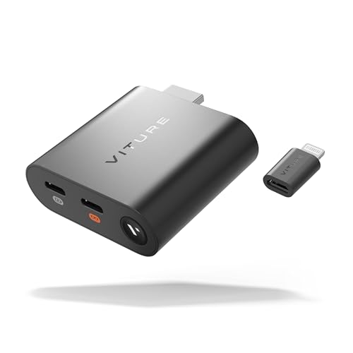VITURE HDMI XR-Adapter für iPhone 14 & frühere Modelle, ermöglicht MultiScreen/verbesserte 3DoF/VR-Videos,2,8 Stunden Batterielaufzeit, Laden während des Spielens, Direkt auf PS/Xbx/konsolen VITURE HDMI XR-Adapter für iPhone 14 & frühere Modelle, ermöglicht MultiScreen/verbesserte 3DoF/VR-Videos,2,8 Stunden Batterielaufzeit, Laden während des Spielens, Direkt auf PS/Xbx/konsolen von VITURE