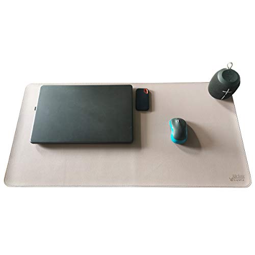 VIVENS PU Leder Multifunktionales Schreibtischunterlage, 80 x 40 cm Mauspad, Laptop Tischunterlage, doppelseitiges, rutschfestes, wasserdichtes Schreibtisch-Schreibpad für Büro und Zuhause (Rosa) von VIVENS