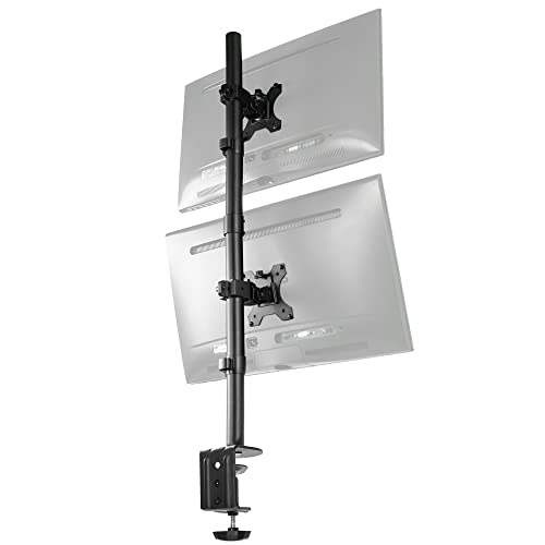VIVO Dual LCD Monitor Desk Mount Stand Heavy Duty Stacked, Holds Vertical 2 Screens up to 32" (STAND-V002T) von VIVO