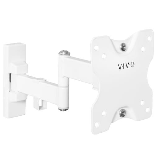 VIVO Mount-VW01MW Wandhalterung für LCD-/LED-Fernseher und Computer-Monitor-Bildschirme, neig- und schwenkbar, max. 100 x 100 mm, VESA, Weiß, Weiß von VIVO