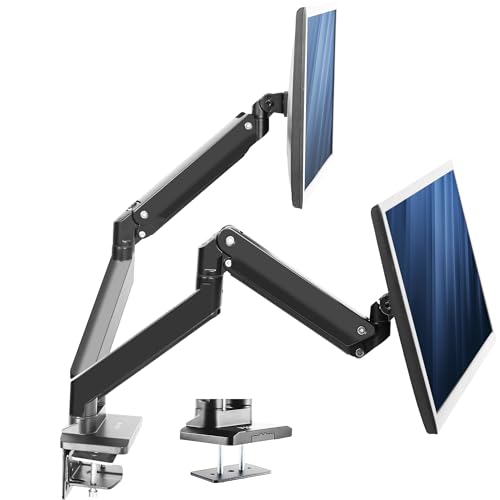 VIVO Premium Aluminium Dual Screen Pneumatische Feder Monitor Arm Schreibtisch Halterung Ständer von VIVO