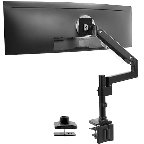 VIVO Premium Aluminium verlängerter Monitorarm für Ultrawide Monitore bis zu 124,5 cm und 15 kg, Einzel-Tischhalterung, pneumatische Höhenverstellung, max. VESA 100 x 100, schwarz, STAND-V101GT VIVO Premium Aluminium verlängerter Monitorarm für Ultrawide Monitore bis zu 124,5 cm und 15 kg, Einzel-Tischhalterung, pneumatische Höhenverstellung, max. VESA 100 x 100, schwarz, STAND-V101GT von VIVO