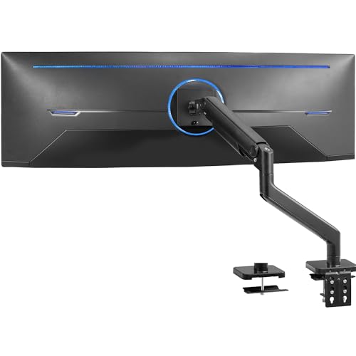 VIVO Robuster Aluminium-Spannarm für 124,5 cm (49 Zoll) Bildschirme bis zu 20 kg, Premium-Schreibtischhalterung, Monitorständer für Samsung Odyssey G9 und mehr, schwarz, STAND-V101V von VIVO
