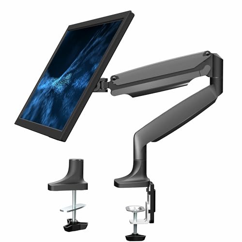 VIVO STAND-V001Q Premium Aluminium höhenverstellbarer Einzelmonitor Gelenk-Tischhalterung mit pneumatischem Arm, passend für Bildschirme bis zu 81,3 cm (32 Zoll) von VIVO