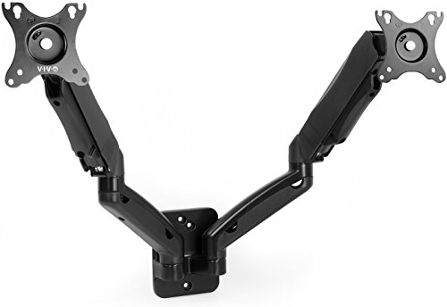 VIVO Schwarz höhenverstellbare Gasfeder verlängerte Arm Dual-Wandhalterung mit bewegter gelenkigen passt Zwei 17" bis 27" Bildschirme (mount-v002g) von VIVO