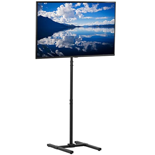 VIVO TV-Bodenständer für 33 bis 127 cm (13 bis 50 Zoll) Bildschirme, LED, OLED 4K, Smart Flat, Gebogene Monitore, VESA 200 x 200, hohe Stange für Laufbänder und Ellipsentrainer, schwarz, STAND-TV17 von VIVO