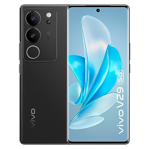 VIVO V29 5G-Smartphone, 120 Hz AMOLED 17,9 cm (6,78 Zoll) 3D-Display, 8 GB + 256 GB Android-Handy, 50 MP OIS Anti-Shake Kamera, 80 W Flashcharge-Telefon, Schwarz von vivo