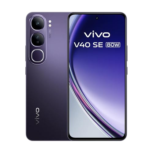 VIVO V40 SE Smartphone, 5G, 80 W, 8 GB + 256 GB, AMOLED-Display, 16,9 cm (6,67 Zoll), 120 Hz, Kamera 50 MP, Akku 5000 mAh, Android 14, Schwarz (ohne Ladegerät) von VIVO