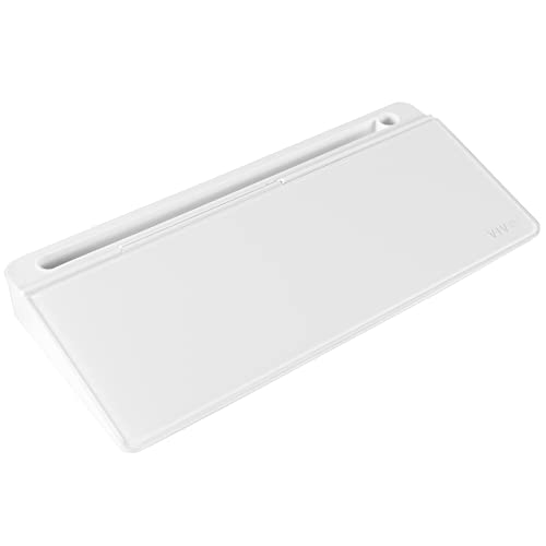 VIVO Whiteboard aus Glas, 40,6 x 17,8 cm, trocken abwischbar, mit Stauraum, Schreibtisch-Whiteboard-Organizer mit versteckten Fächern und Geräteschlitz, DESK-WB16A von VIVO