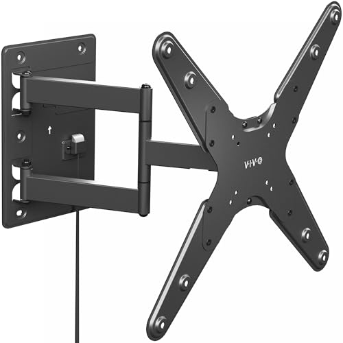 VIVO Wohnmobil-TV-Halterung für 23 bis 55 Bildschirme, max. VESA 400 x 400 mm, hält bis zu 35 kg, abschließbare Wandhalterung mit Arm, schwarz, MOUNT-VWRV4L von VIVO