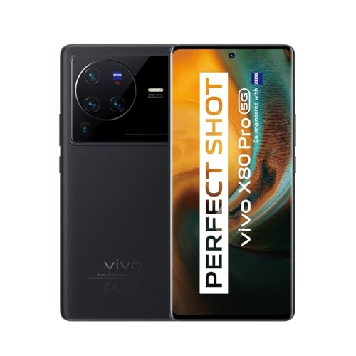 vivo X80 Pro 5G Smartphone, 12 GB RAM + 256 GB ROM, 17,9 cm (6,78 Zoll) AMOLED-Handy, 4700 mAh Akku, 50 MP ZEISS-Optik, 80 W Flashcharge, Handys mit Dual-SIM von VIVO