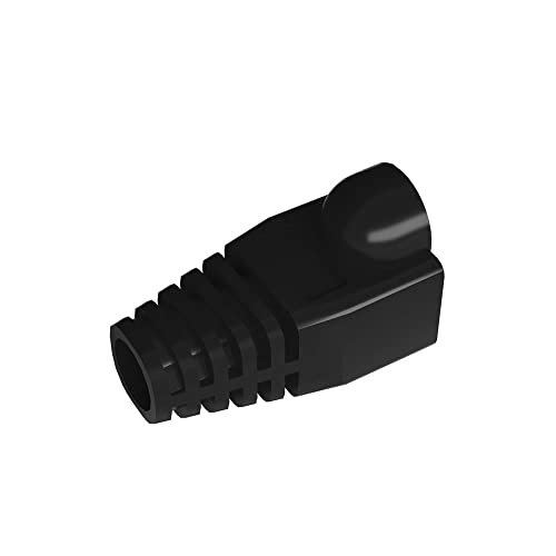 50 Pcs Cat5 Cat5E Cat6 Strain Relief Boot, RJ45 Plug Connector Cover Modular Network Plug Connector Cap Cable Connector Boots, Black von VIVOCH