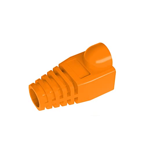 50 Pcs Cat5 Cat5E Cat6 Strain Relief Boot, RJ45 Plug Connector Cover Modular Network Plug Connector Cap Cable Connector Boots, Orange von VIVOCH