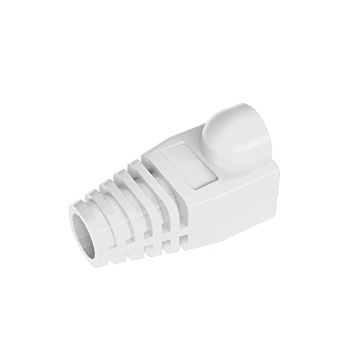 50 Pcs Cat5 Cat5E Cat6 Strain Relief Boot, RJ45 Plug Connector Cover Modular Network Plug Connector Cap Cable Connector Boots, White von VIVOCH