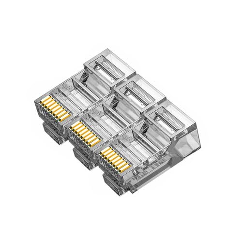 50 Pcs Cat6 RJ45 Color Connectors, Cat6 RJ45 Color Plugs, Cat6 Crystal Unshielded RJ45 Ends UTP 8P8C Modular Network Plug Connector, Black 50 Pcs Cat6 RJ45 Color Connectors, Cat6 RJ45 Color Plugs, Cat6 Crystal Unshielded RJ45 Ends UTP 8P8C Modular Network Plug Connector, Black von VIVOCH