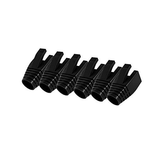 50 Pcs Cat7 Cat7A Cat8 Strain Relief Boot, RJ45 Plug Connector Cover Modular Network Plug Connector Cap Cable Connector Boots, Black von VIVOCH