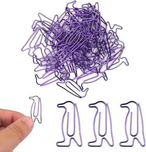 VIWAVE 30 Stück Büroklammern mit einem Pinguin-Muster. Einzigartiges Design, einfach zu bedienen. Geeignet für Dokumente, Fotosalben, Briefumschläge und DIY-Kunstarbeiten. In lila Farbe VIWAVE 30 Stück Büroklammern mit einem Pinguin-Muster. Einzigartiges Design, einfach zu bedienen. Geeignet für Dokumente, Fotosalben, Briefumschläge und DIY-Kunstarbeiten. In lila Farbe von VIWAVE