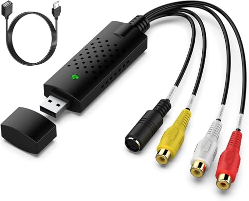 VHS zu Digital-Konverter, USB 2.0 Video-Capture-Karte, alte VHS VCR Mini DV Hi8 DVD zu Digital-Konverter für Mac/PC, RCA zu USB-Video-Konverter, TV-Kassetten-Player, Camcorder, Windows Mac kompatibel VHS zu Digital-Konverter, USB 2.0 Video-Capture-Karte, alte VHS VCR Mini DV Hi8 DVD zu Digital-Konverter für Mac/PC, RCA zu USB-Video-Konverter, TV-Kassetten-Player, Camcorder, Windows Mac kompatibel von VIXLW