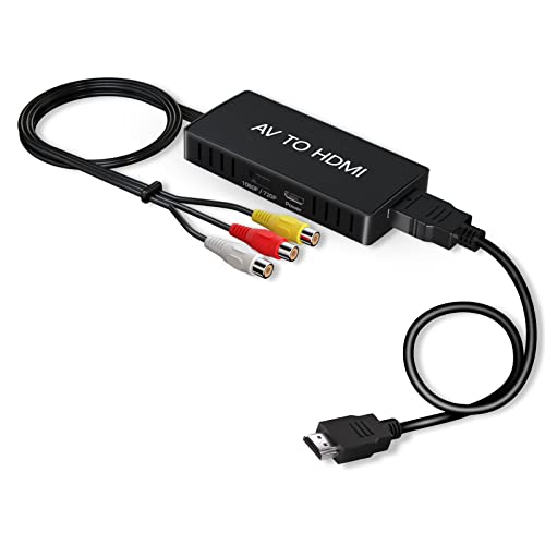 VIXLW RCA auf HDMI, AV zu HDMI Adapter 1080P, Mini Composite Adapter mit PAL/NTSC, Für PC/TV/WII/PS1-3/STB/VHS/VCR/Blu-ray Player, Kompatibel mit Windows & Mac (Plug & Play) von VIXLW