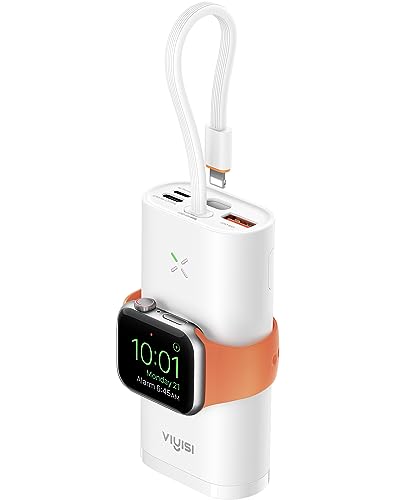 VIYISI Power Bank für iPhone & Apple Watch, 10000mAh tragbares Ladegerät mit 20W PD Schnellladung, Externer Akku Kompatibel mit iPhone, Apple Watch alle Serien, andere Telefone, usw - Weiß von VIYISI