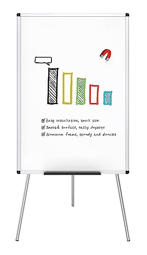 VIZ-PRO Flipchart-Ständer-Whiteboard, Magnetisches Tragbares Trocken abwischbares Brett 90 x 60 cm, Dreibein-Whiteboard Höhenverstellbar von VIZ-PRO