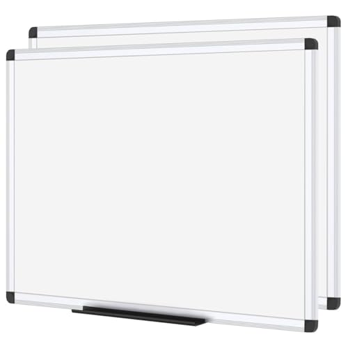 VIZ-PRO Whiteboard - mit Alurahmen, magnetisch - 2er Pack 120 x 90 cm von VIZ-PRO