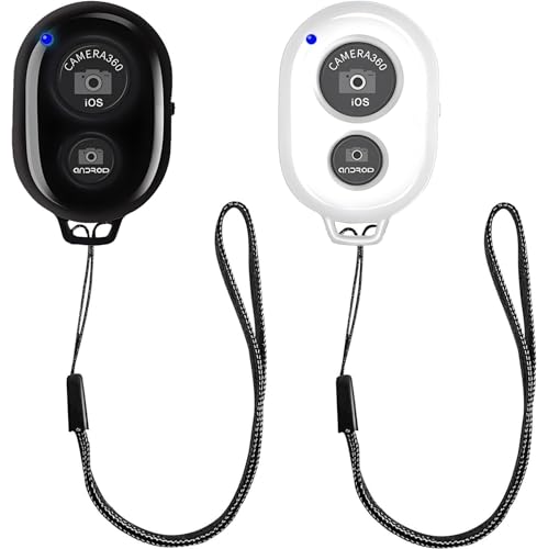 VJK Kabelloser Kamera-Fernauslöser, Selfie-Klicker für Fotos und Videos, kabellose Handy-Kamera-Fernbedienung für iPhone/Android, Handgelenkschlaufe und Akku, 2 Stück von VJK