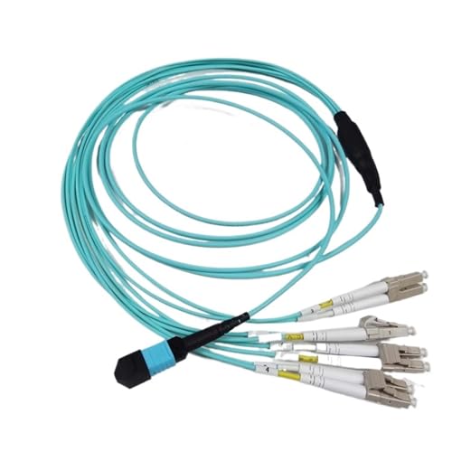 VJSUWI MPO-LC-Glasfaser-Patchkabel 8/12/24 Kerne Typ B OM3-300 Buchse MTP-4DLC 6DLC Glasfaser-Breakout-Jumper for FTTH-Anwendungen(8 cores Type B 50m) von VJSUWI