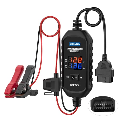 VKALTUL Notstromversorgungskabel OBD 2 ECU mit ECU-Stromversorgung Leckage-Erkennung Spannung/Strom-Anzeige Überstromschutz Schutz vor Verpolung,0.9M von VKALTUL