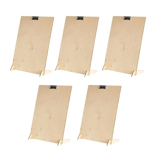 Sparset - Vorteilspack 5 x Plakathalter mit Metallklemme - Klemmbrett aus Holz - verschiedene Größen (A4) von VKF Renzel GmbH