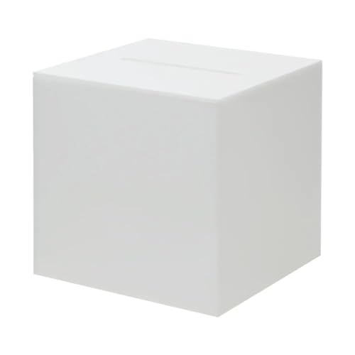 Spendenbox/Losbox „Opal“ aus blickdichtem Acrylglas / 160 x 160 mm von VKF Renzel GmbH