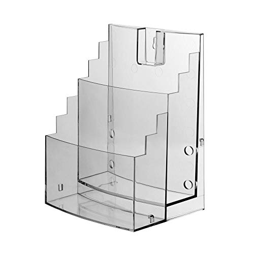 3x 2-fach Prospekthalter „Vicia“, seitlich erweiterbar | Material: Polystyrol; Farbe: glasklar; Format: DIN A4; Ausrichtung: Hochformat; Fülltiefe: 68 mm; Anzahl der Fächer: 2 von VKF Renzel