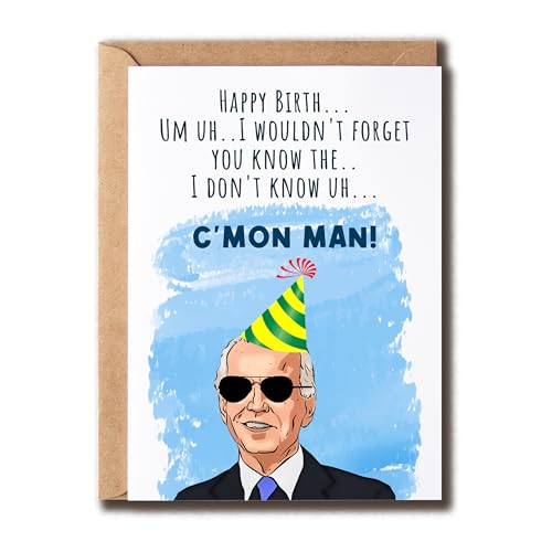 VKNDesigns Geburtstagskarte Joe Biden – I wouldn't forget you know the I don't know uh c'mon man – Joe Biden wears glasses Card – Lustige Geburtstagskarten von VKNDesigns