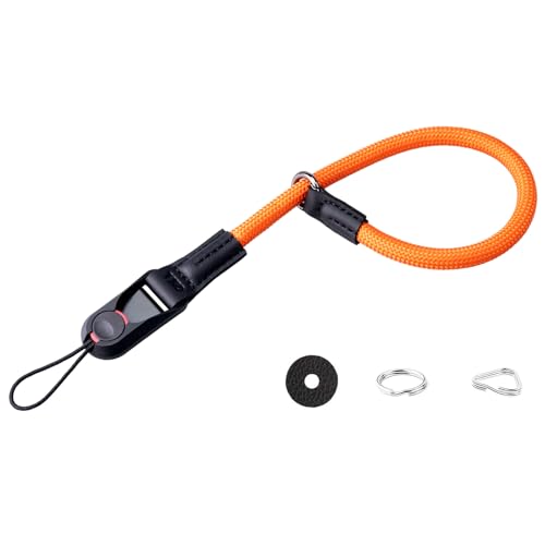 VKO Kamera Handschlaufe Kameragurt Kletterseils Handgelenk-Schlaufe Schnellverschluss-Trageschlaufe geeignet für DSLR SLR oder spiegellosen Kameras (Orange) von VKO