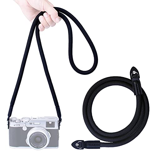 VKO Kameragurt Kamera Tragegurt Kletterseils Nackengurt Schultergurt geeignet für DSLR SLR oder spiegellosen Kameras 120cm (schwarz) von VKO