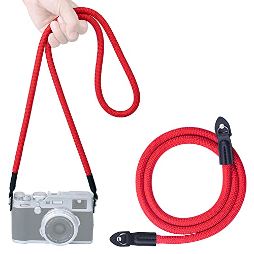 VKO Kameragurt Kamera Tragegurt Kletterseils Nackengurt Schultergurt geeignet für DSLR SLR oder spiegellosen Kameras 120cm (Rot) von VKO