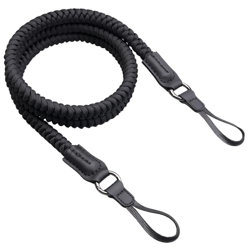 VKO Kameragurt aus handgeflochtenem Paracord Kamera Schultergurt mit Schnellverschluss-System Tragegurt für SLR DSLR digitale oder spiegellose Kamera (Schwarz VKO Kameragurt aus handgeflochtenem Paracord Kamera Schultergurt mit Schnellverschluss-System Tragegurt für SLR DSLR digitale oder spiegellose Kamera (Schwarz von VKO