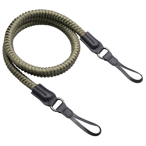 VKO Kameragurt aus handgeflochtenem Paracord Kamera Schultergurt mit Schnellverschluss-System Tragegurt für SLR DSLR digitale oder spiegellose Kamera (Grün VKO Kameragurt aus handgeflochtenem Paracord Kamera Schultergurt mit Schnellverschluss-System Tragegurt für SLR DSLR digitale oder spiegellose Kamera (Grün von VKO