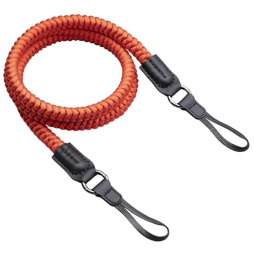 VKO Kameragurt aus handgeflochtenem Paracord Kamera Schultergurt mit Schnellverschluss-System Tragegurt für SLR DSLR digitale oder spiegellose Kamera (rot） von VKO