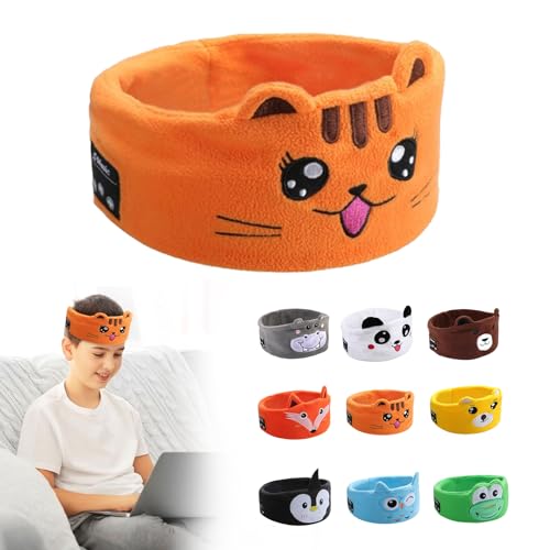 Kabelloser Schlaf-Kopfband-Kopfhörer, Cartoon-Kopfhörer für Kinder, Bluetooth V5.0, ultradünner Lautsprecher, einstellbare Lautstärke, HiFi-Stereo, für elastisches Stirnband, Geschenk für Kinder von VKTY