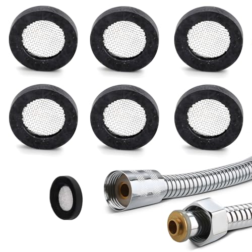 6 Stück Gummidichtungen, Duschdichtung, Duschschlauchdichtung 3/4 Zoll, 24 mm Außendurchmesser, 16 mm Innendurchmesser, 3 mm Dicke mit Edelstahlfilter für Wasserhahnschlauch, Duschschlauch (schwarz) 6 Stück Gummidichtungen, Duschdichtung, Duschschlauchdichtung 3/4 Zoll, 24 mm Außendurchmesser, 16 mm Innendurchmesser, 3 mm Dicke mit Edelstahlfilter für Wasserhahnschlauch, Duschschlauch (schwarz) von VLYX