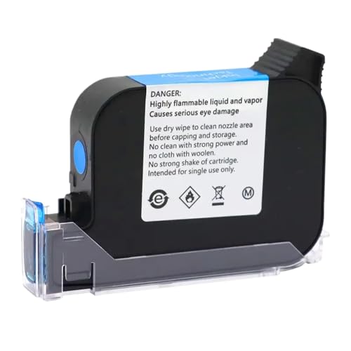 VMHPMLGV 12,7 mm Ersatzpatrone Kompatibel mit Handheld-Tintenstrahldrucker kompatibel mit RP2588 2588M JS12M JS10 2790K Schnelltrocknungstinte(Blue) von VMHPMLGV