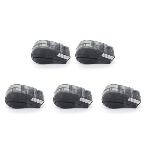 VMHPMLGV M21-750-499 Kein Chip-Etikett-Band Kompatibel mit Handheld-Etikettdrucker schwarz auf weißer Nylon-Stoffpatrone Film(M21-750-499-5pcs) von VMHPMLGV