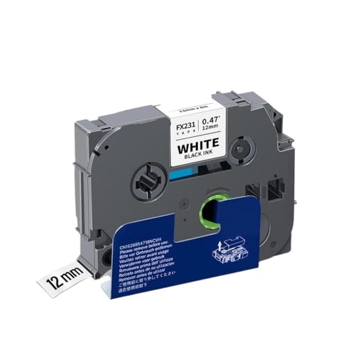 VMHPMLGV Tzefx231 kompatibles Flexibles Klebeband 12 mm Kompatibel mit Tzefx221 Tzefx211 Tzefx241 Tzefx251 kompatibel mit Pt Label Maker(Black on White) von VMHPMLGV