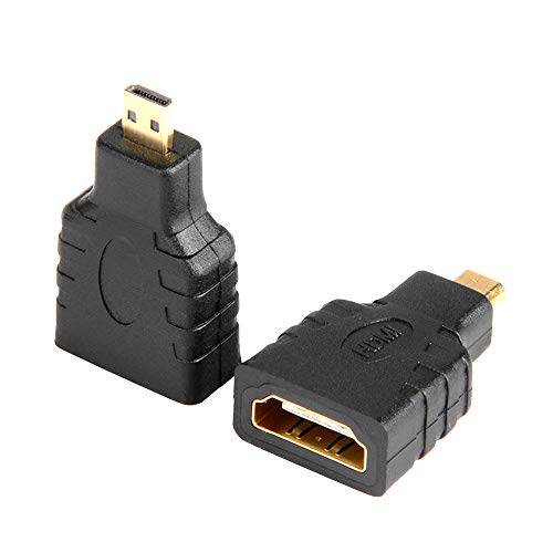 VMOJO 2X Micro HDMI auf HDMI Adapter | HDMI D-Type auf HDMI A-Type Adapter | HDMI-Standard 2.0, Digitalgeräten/Handy/Kamera Konverter Adapter bis zu 2160/1080 Full HD Vergoldete Kontakte von VMOJO