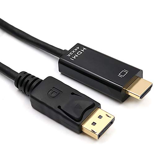 VMOJO 4K DisplayPort auf HDMI Kabel 1.8m Display Port auf HDMI Kabel High Speed inkl. Audio-Übertragung | DP Stecker zu HDMI Stecker | Kompatibel mit PC/Desktop/Labtop/Monitor von VMOJO